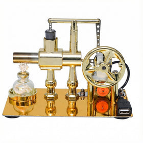 Pktiugf hot-air Stirling engine model with LED demo.