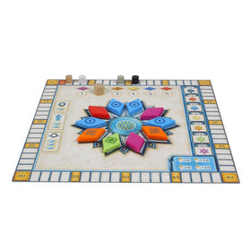 Plan B Games Azul Summer Pavilion components capture luxury aesthetics for family gaming moments.