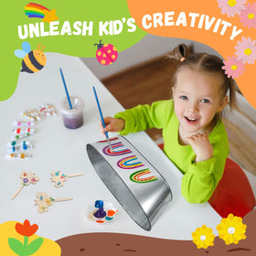 PlantMew Paint & Plant Kit: kid-safe brushes and palette for easy, mess-free art and gardening.