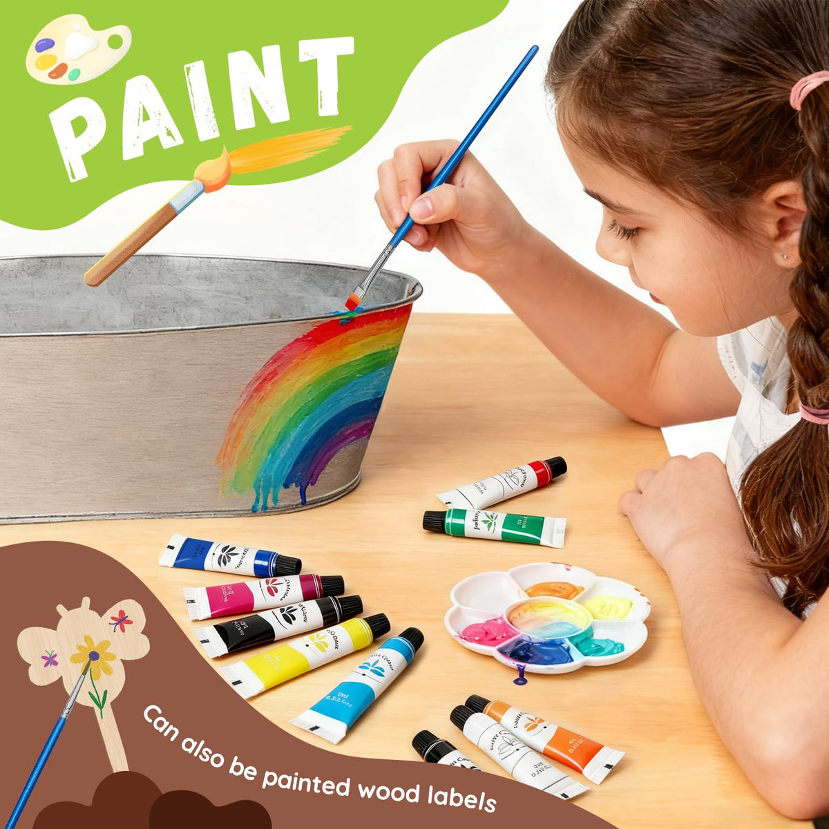 PlantMew Paint & Plant Kit: soil discs expand with water for mess-free setup.