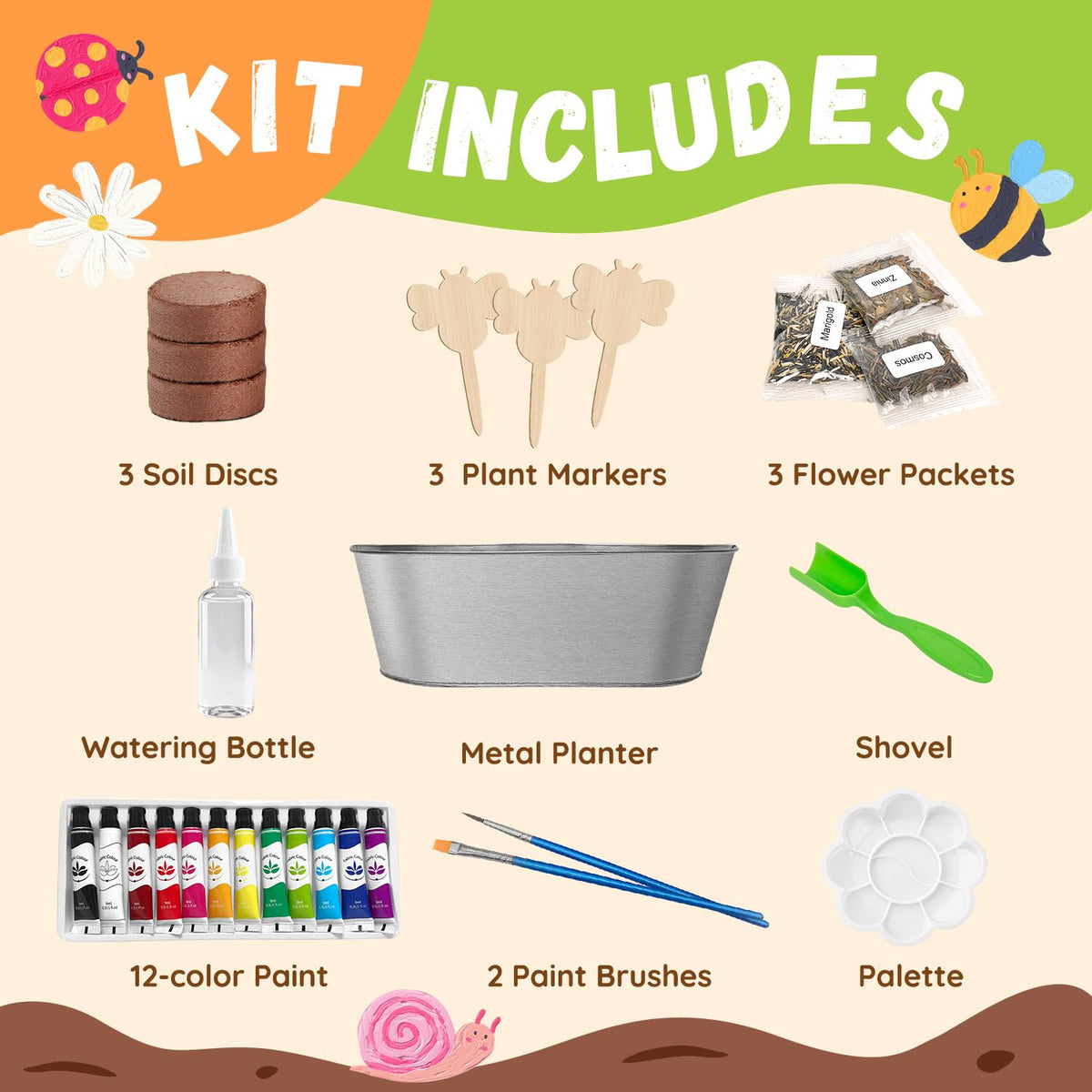 PlantMew Paint & Plant Kit: vibrant paints for creative flower growing projects.