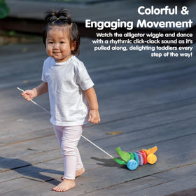 PlanToys Rainbow Dancing Alligator baby-friendly design for toddlers