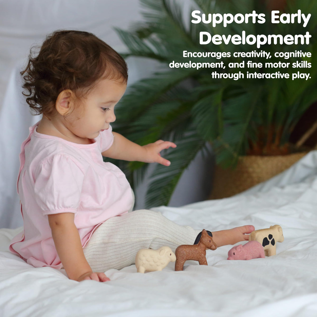 PlanToys wooden-farm-animals highlights sustainable materials for kids