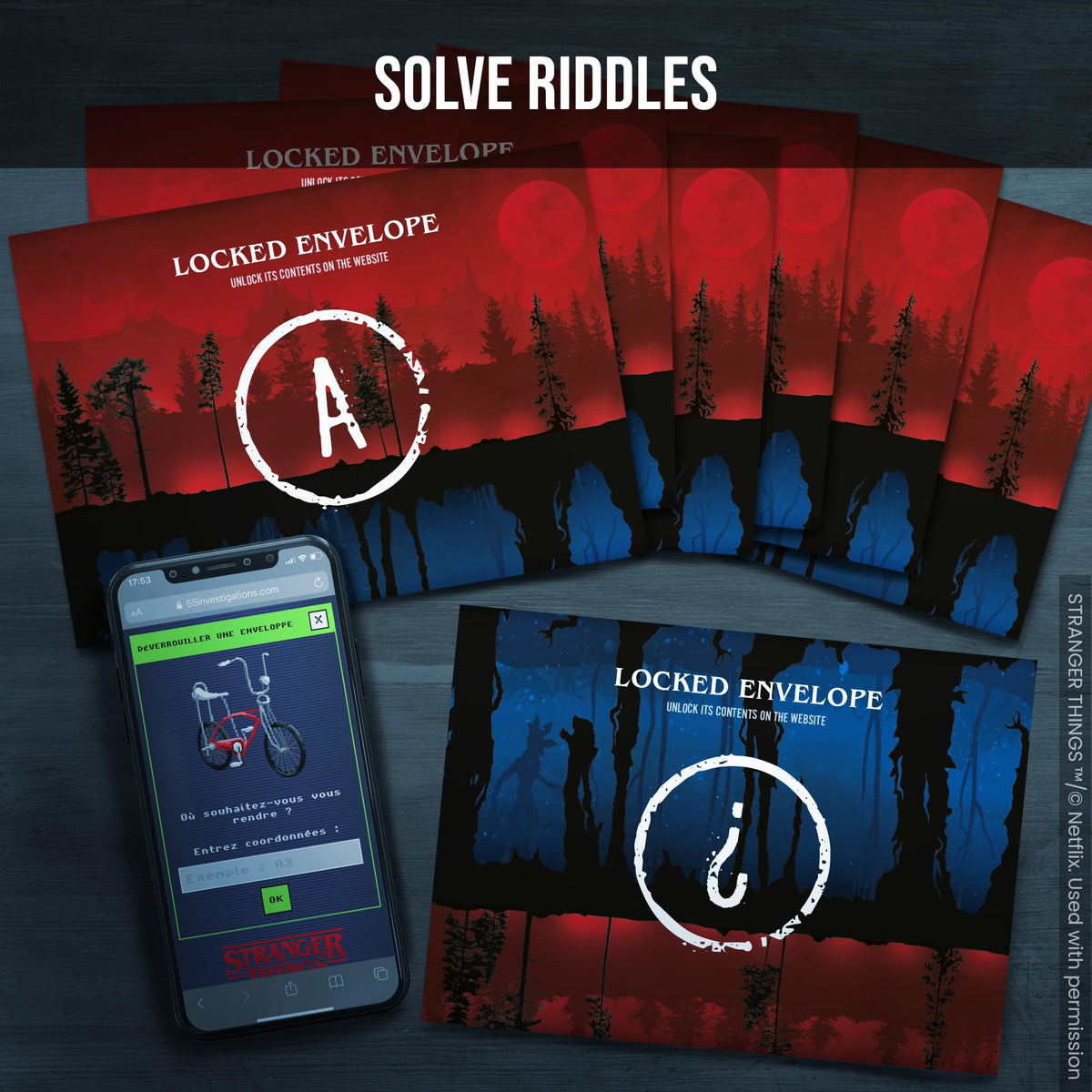 Platonia Games PROFILER seven evidence envelopes unlock clues.