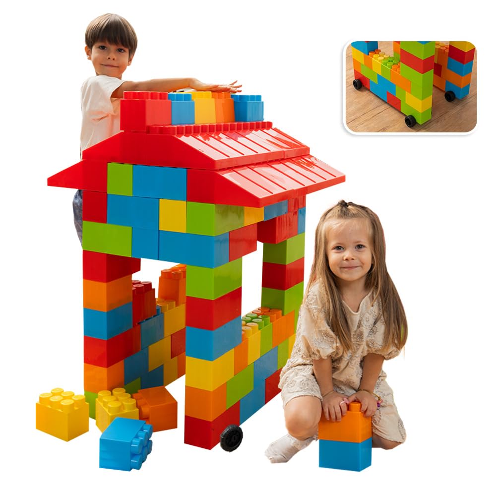 PLATPORTS 86-piece jumbo blocks for safe, imaginative building.