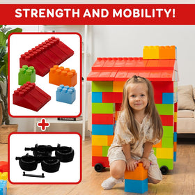PLATPORTS wipe-clean plastic blocks for easy cleanup after play.