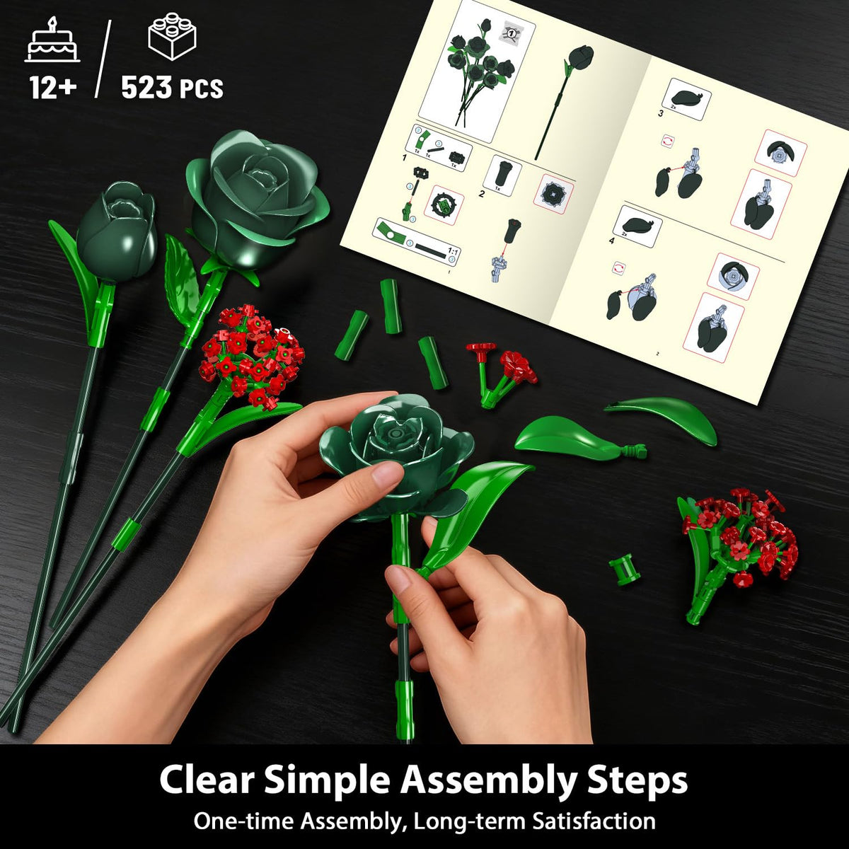 PLAXSOON adjustable stems and leaves enable custom bouquet designs.
