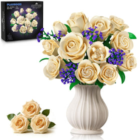 PLAXSOON champagne cream rose bouquet for elegant home decor