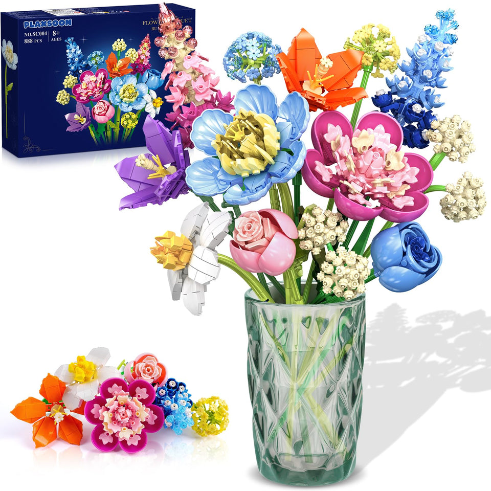 PLAXSOON Flower Bouquet Assembly showing colorful stems for decorative projects