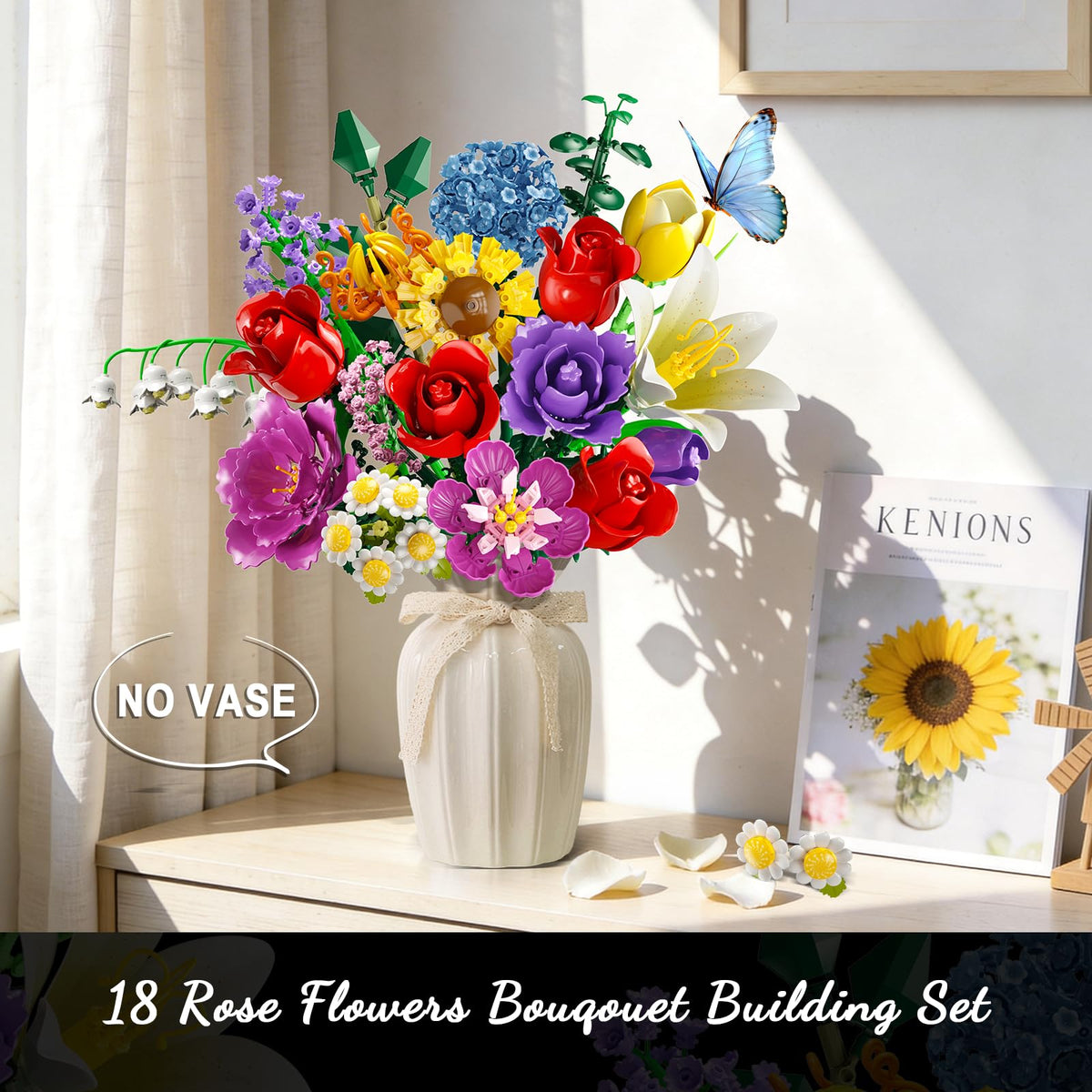 PLAXSOON sunflower bloom highlighting bright, cheerful desk display.