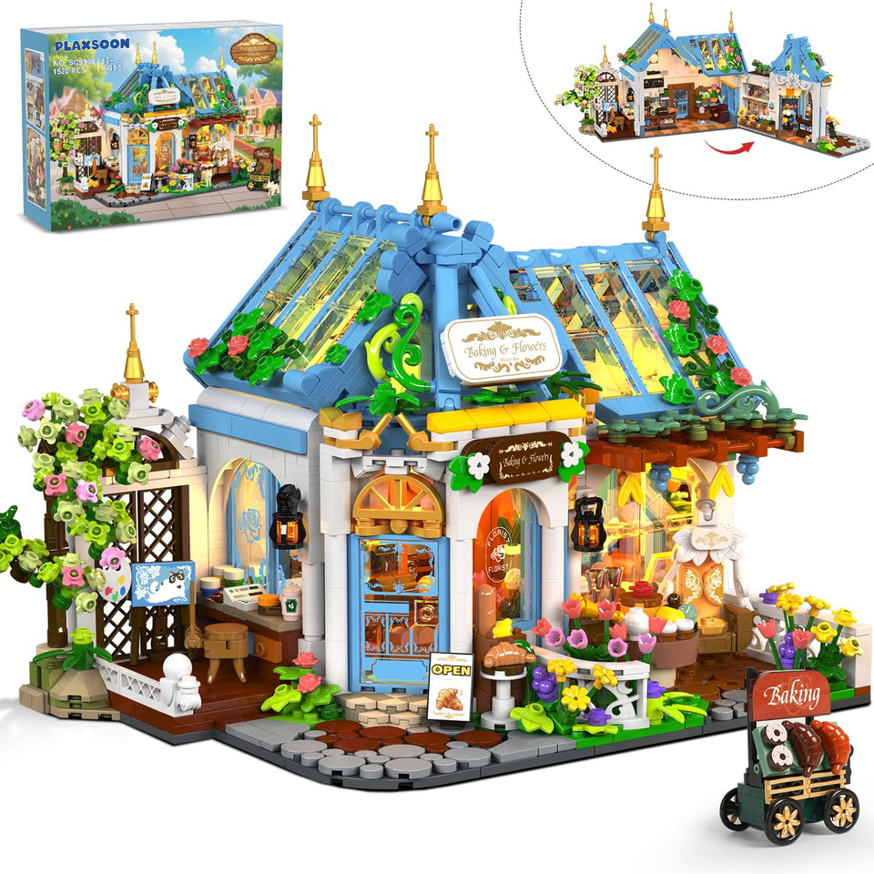 PLAXSOON Flower Café House LED lighting for cozy nighttime display