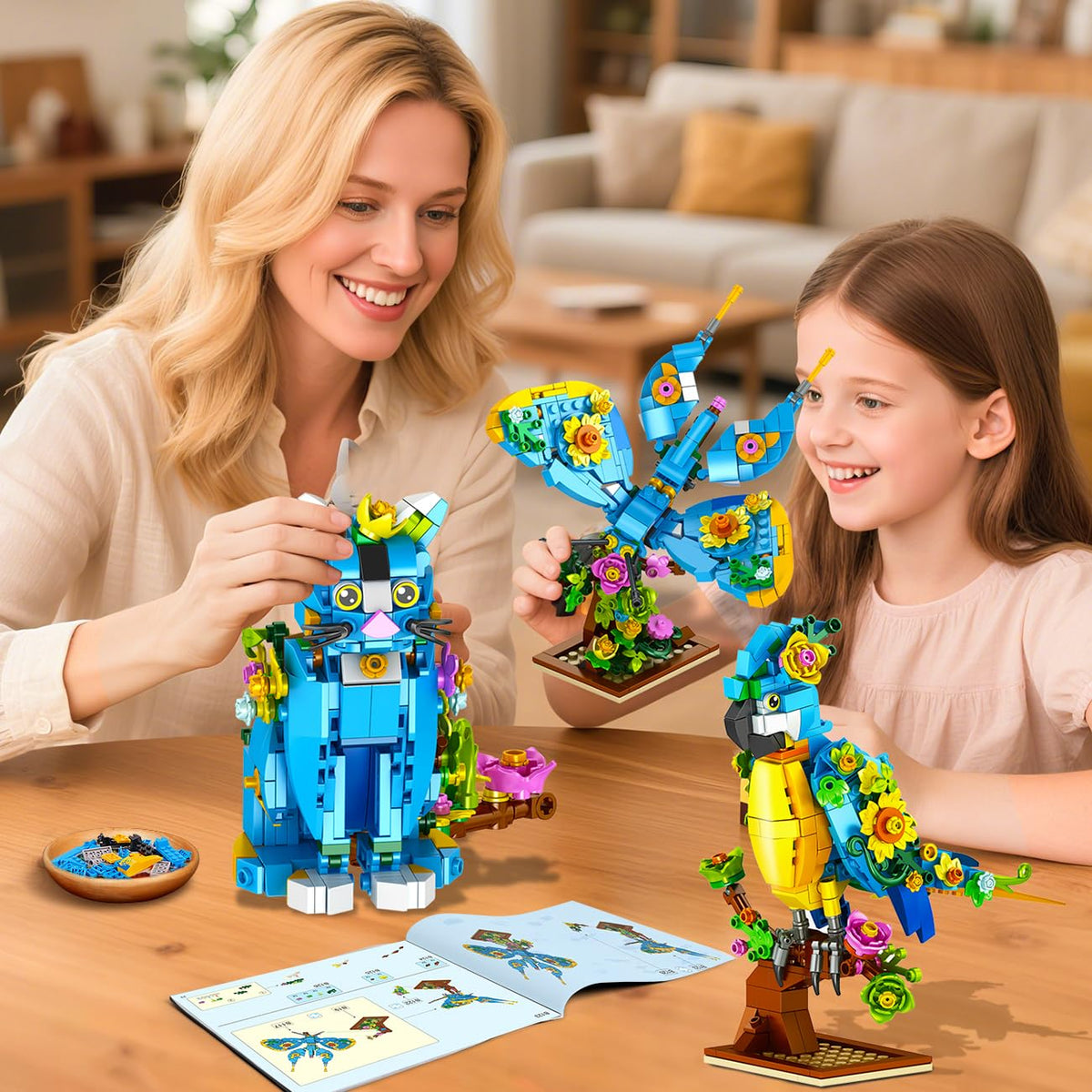 PLAXSOON flower cat build – lively floral tail for display.