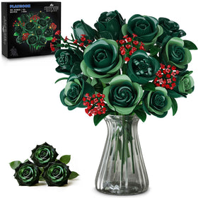 PLAXSOON flowers bouquet building set with lights adds warm ambience to any room.