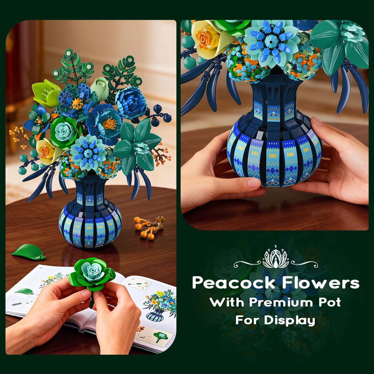 PLAXSOON Flowers Building Set durable ABS bricks for reuse