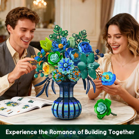 PLAXSOON Flowers Building Set displayed as stylish home decor