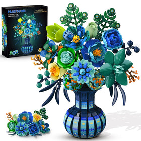 PLAXSOON Flowers Building Set peacock bouquet for elegant home decor