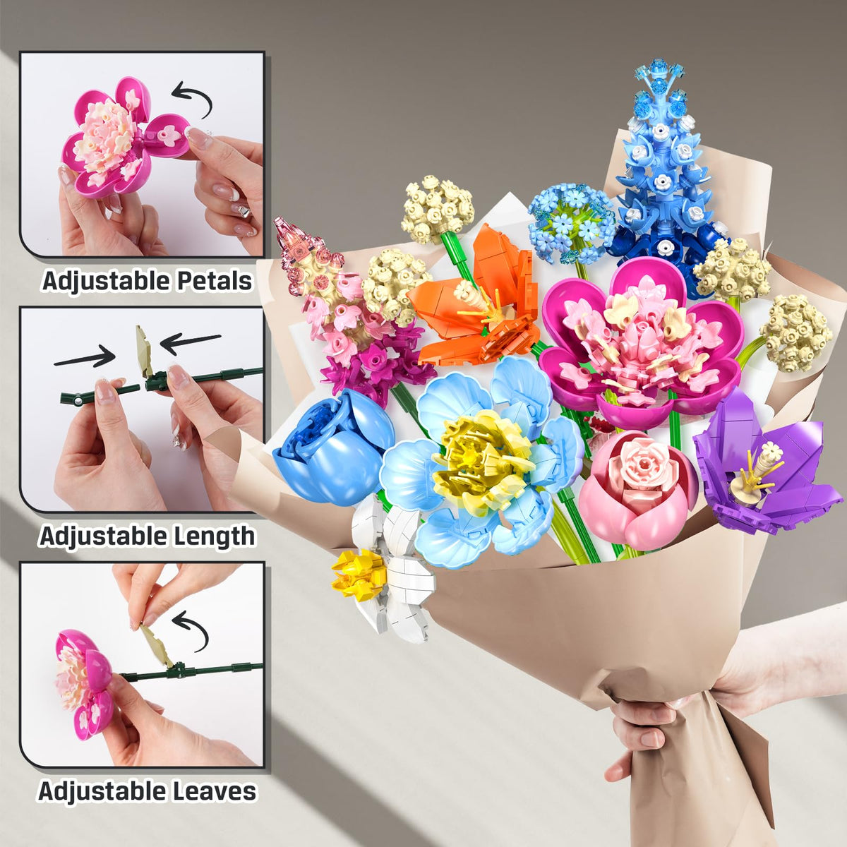 PLAXSOON Peony Flower Stem rich, soft petals for home decor