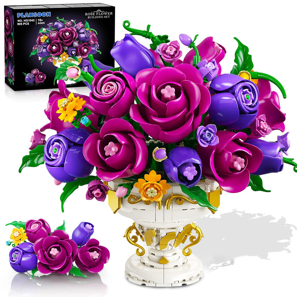 PLAXSOON Purple Rose Bonsai Vase with vibrant color for elegant home decor.