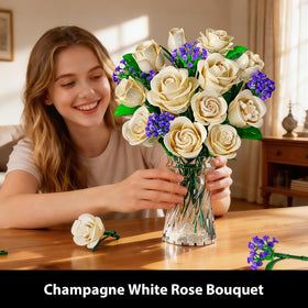 PLAXSOON rose bouquet with lights adds warm glow for evenings