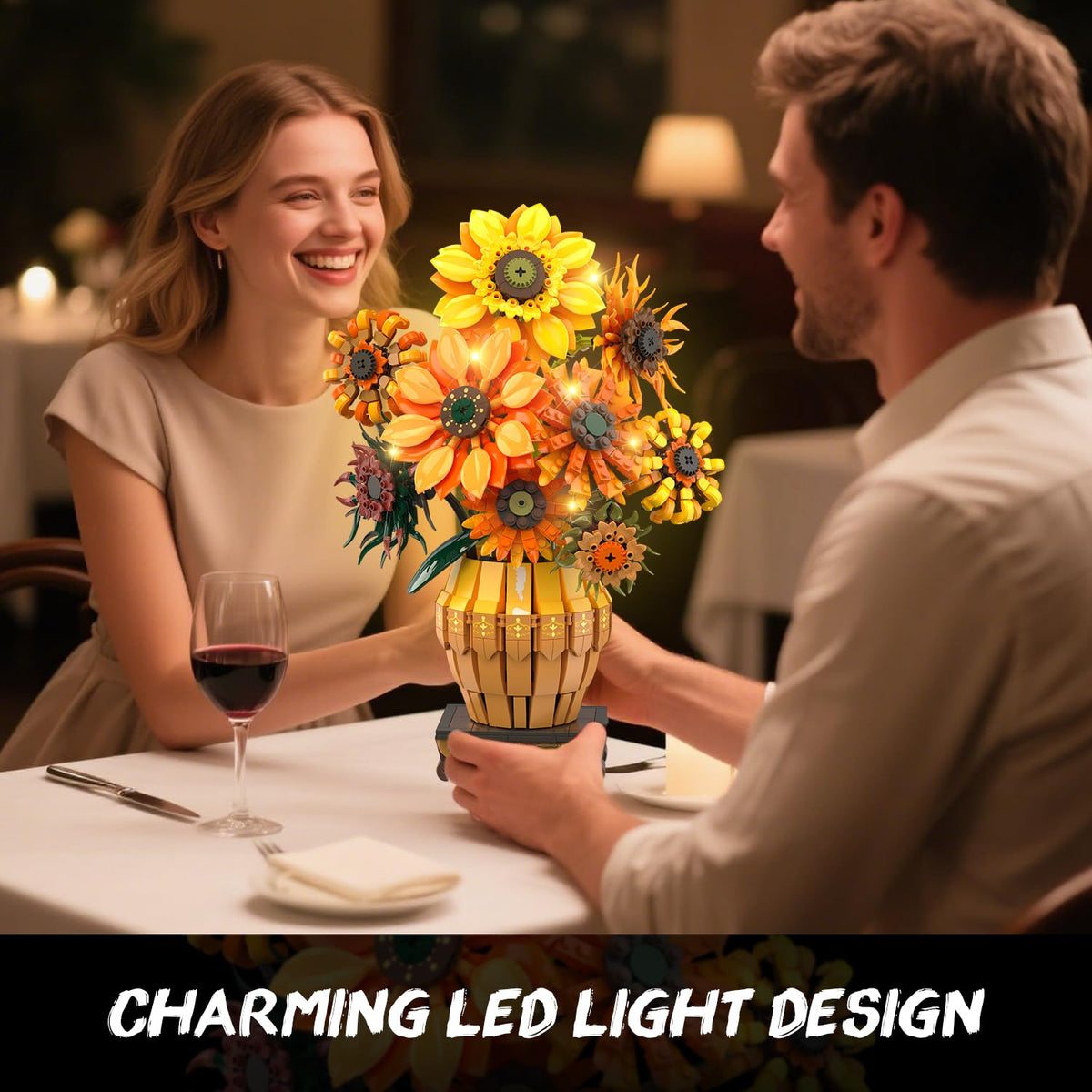 PLAXSOON sunflower bloom detail captures texture and depth in the bouquet
