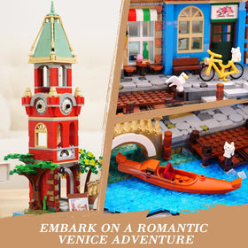 PLAXSOON gondola and canal detail brighten shelves with Venice vibe.