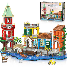 PLAXSOON Venice Main Street building set with gondola for home display.