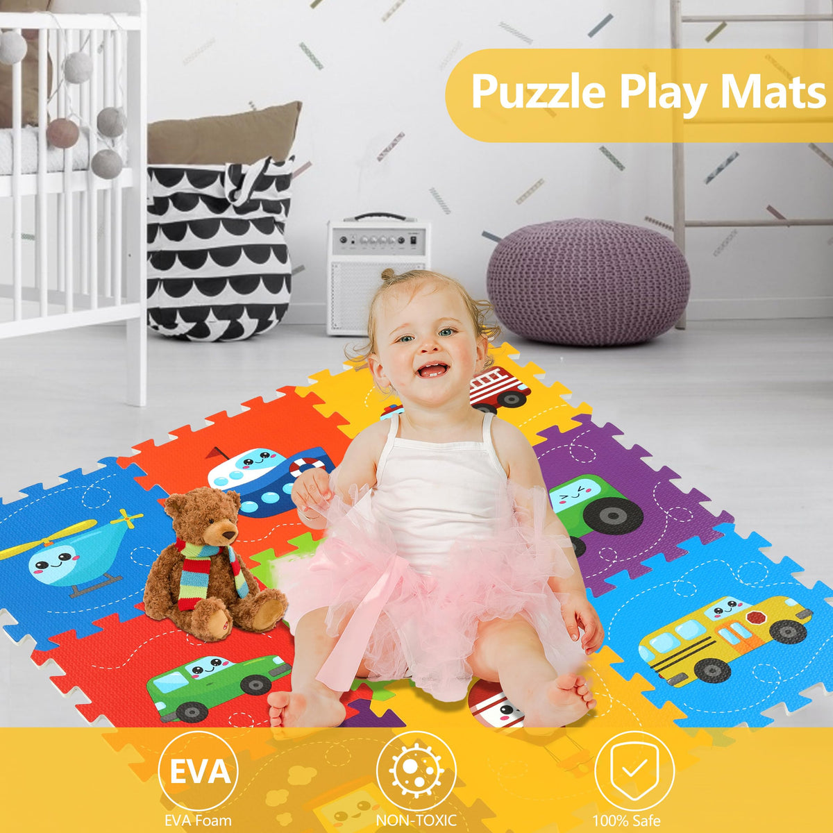PLAY 10 baby play mat fruit pattern adds color and cognitive stimulation for little learners