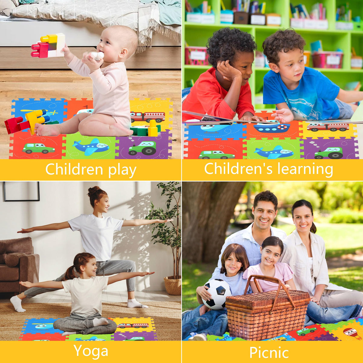PLAY 10 baby play mat tiles closeup shows seamless edges for safe crawling