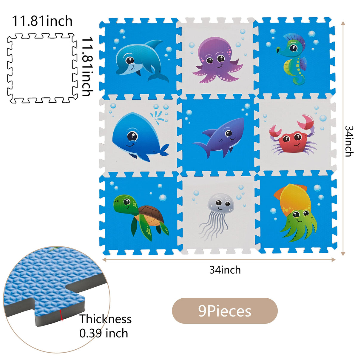 PLAY 10 Sea World mat inspires imaginative play with friendly marine themes.