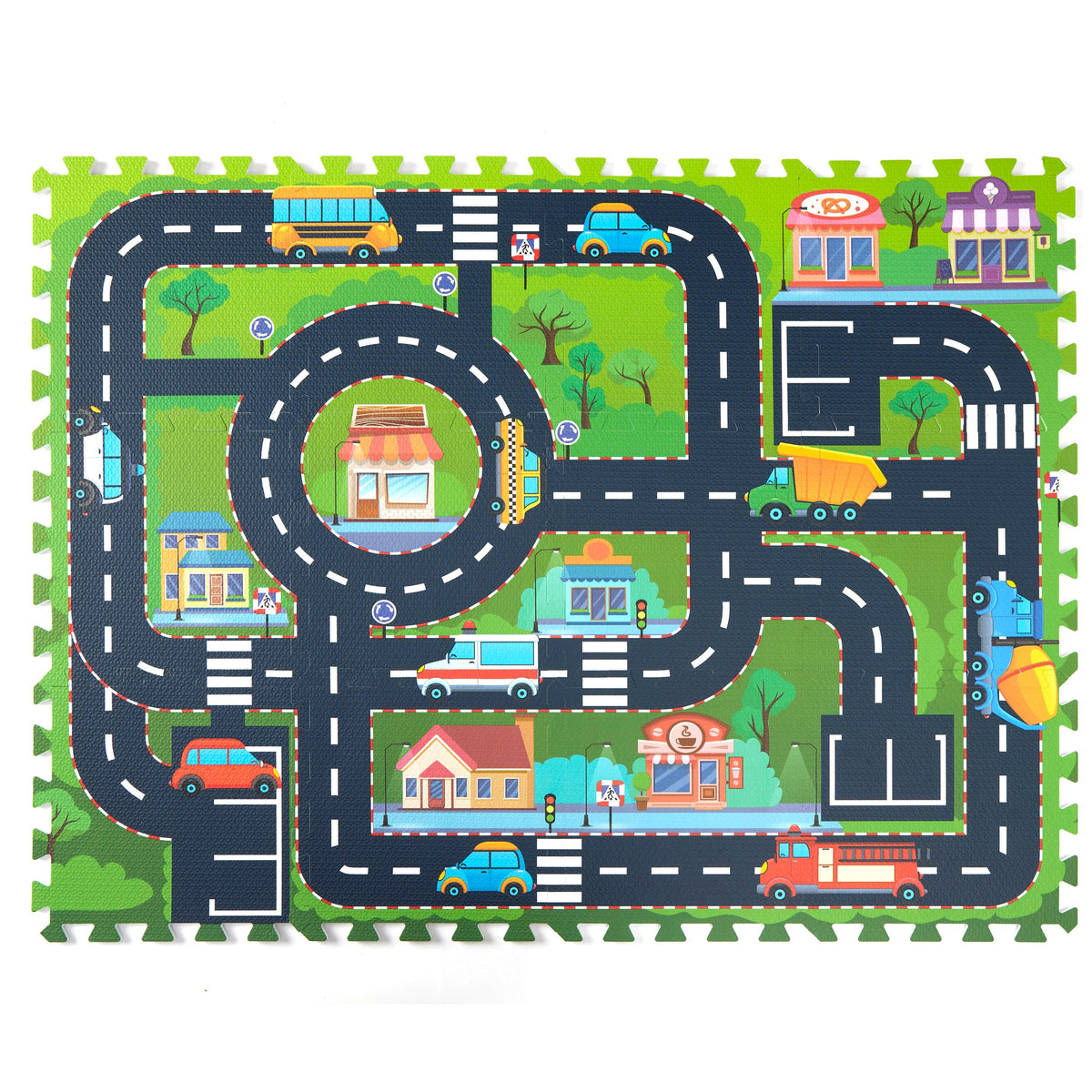 PLAY 10 foam play mat city road track 12-piece setup cushions crawlers.