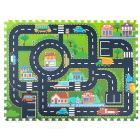 PLAY 10 foam play mat city road track 12-piece setup cushions crawlers.