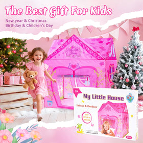 PLAY 10 kids play tent shown inside a cozy room for imaginative scenes.