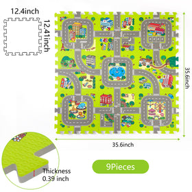 Play 10 nine-piece set with 12.4-inch tiles for scalable play surfaces.