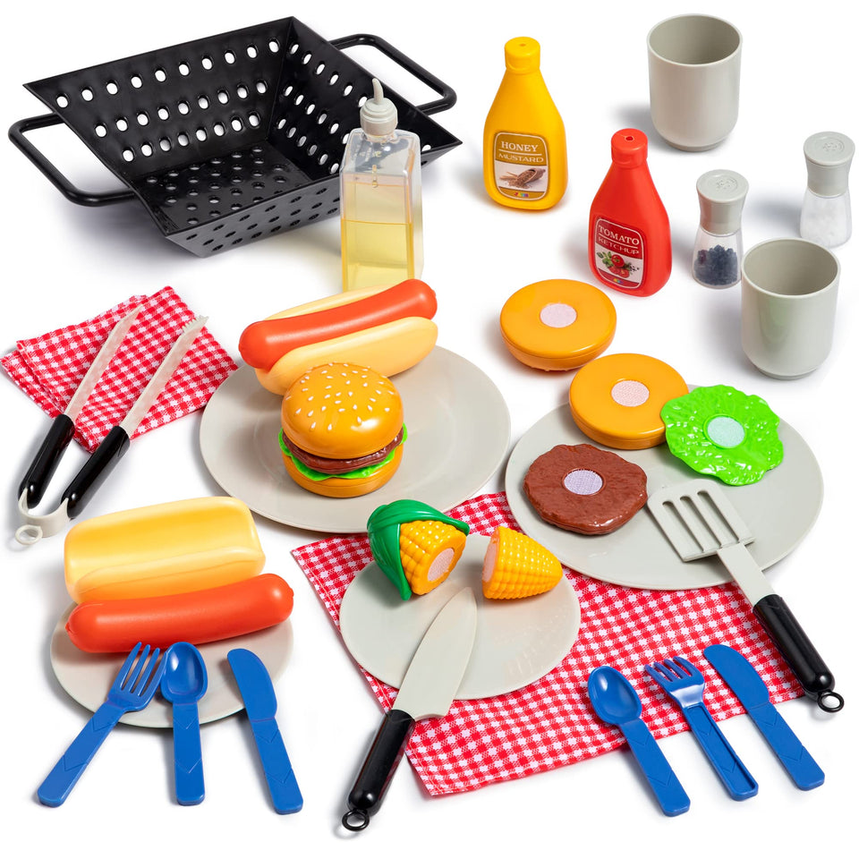 Play-Act 27pcs BBQ spatula for realistic pretend grilling and playful learning