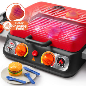 Play-Act Kids BBQ Grill Playset LED lights for realistic ambience