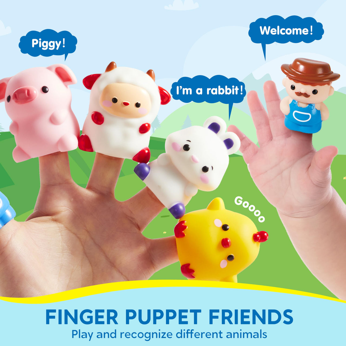 Play-Act train with detachable roof enables interactive figure placement.