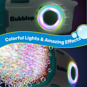 Play-Act rocket-shape bubble gun adds dramatic party vibes outdoors.