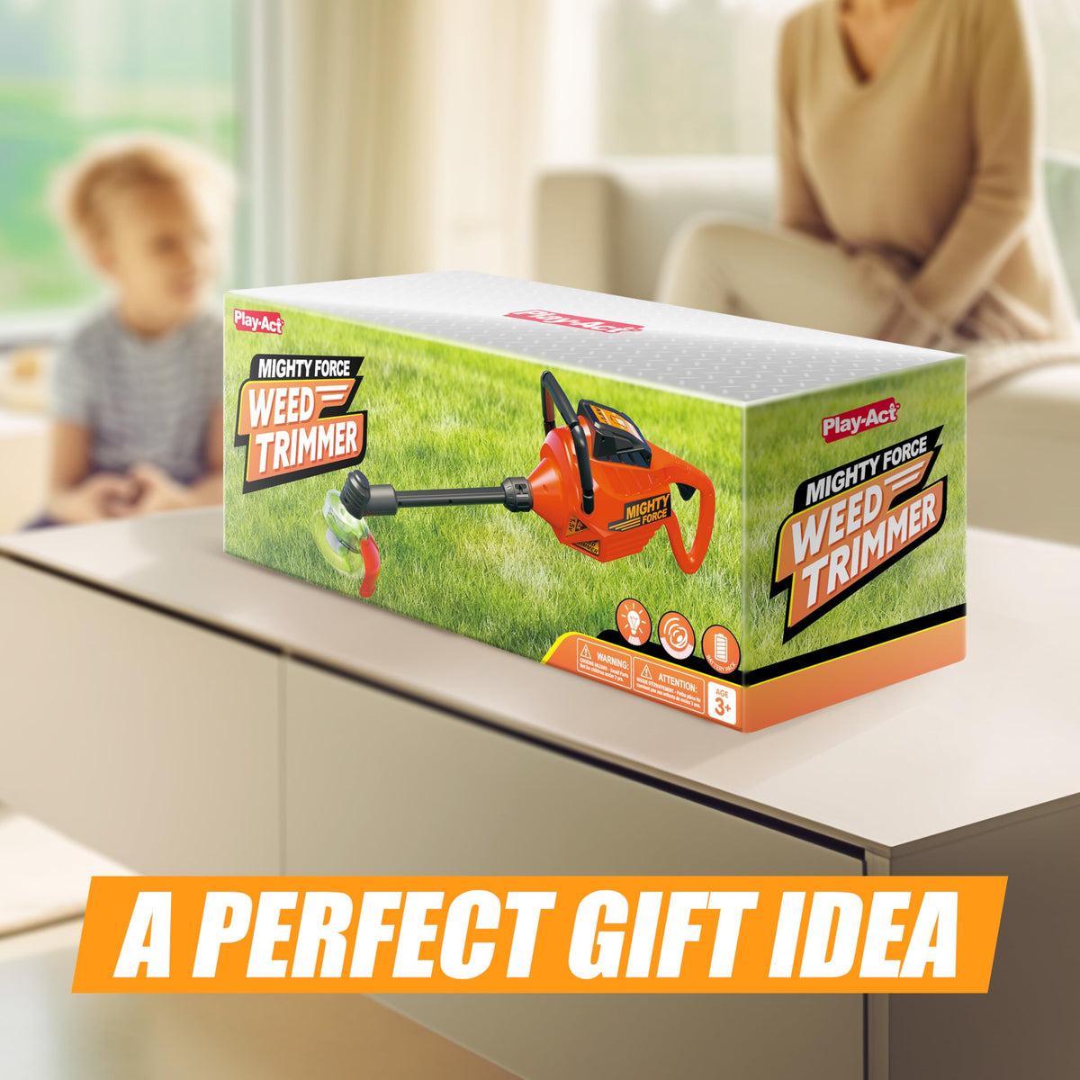 Play-Act Toddler Weed Trimmer colorful design engages kids during garden role-play.