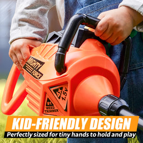 Play-Act Toddler Weed Trimmer ergonomic grip supports easy two-handed use.