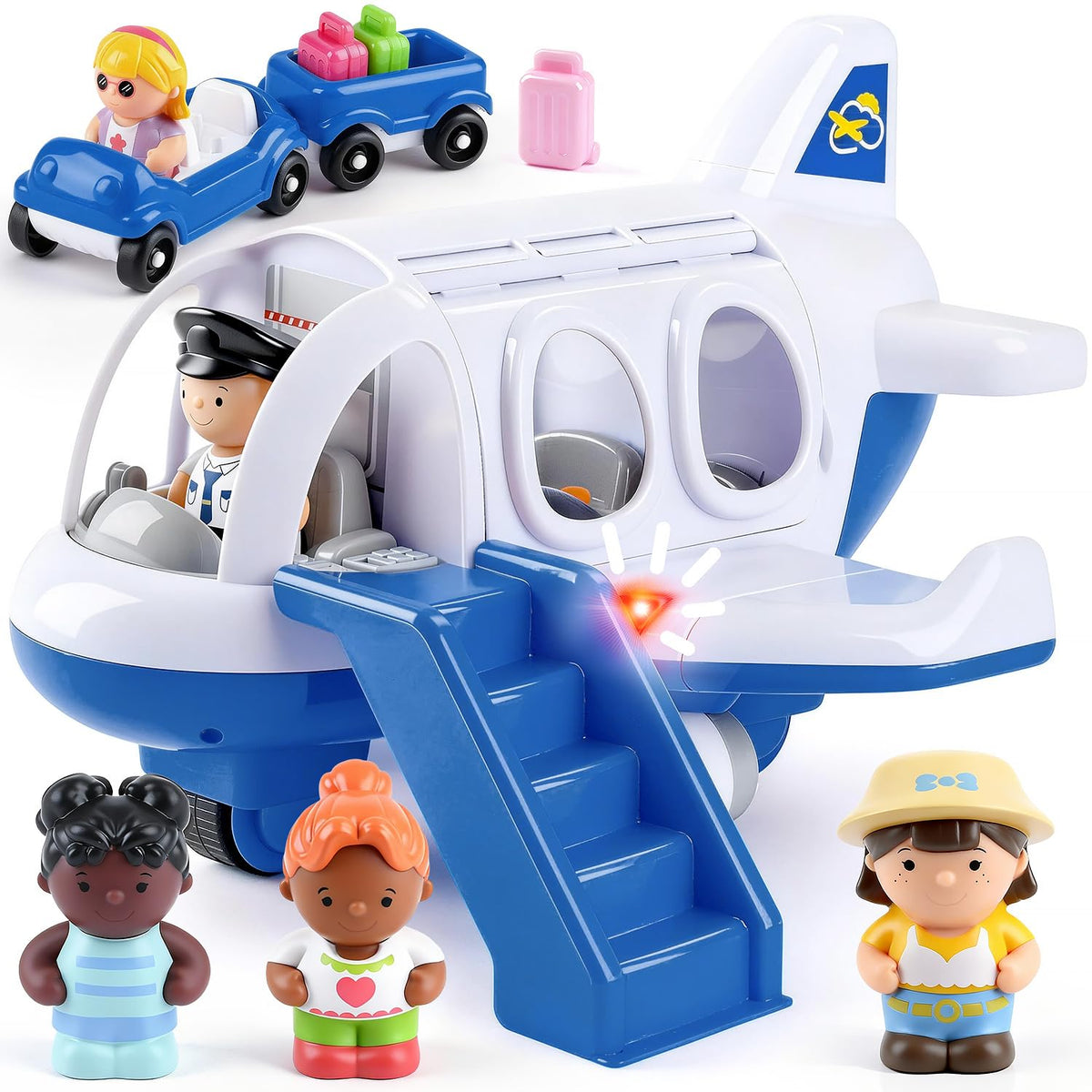PLAY Airplane Toy with doors open for interactive play and imaginative journeys