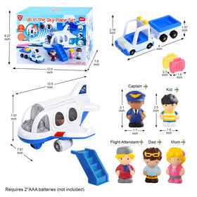 PLAY Airplane Toy push the fuselage for interactive action and sound effects