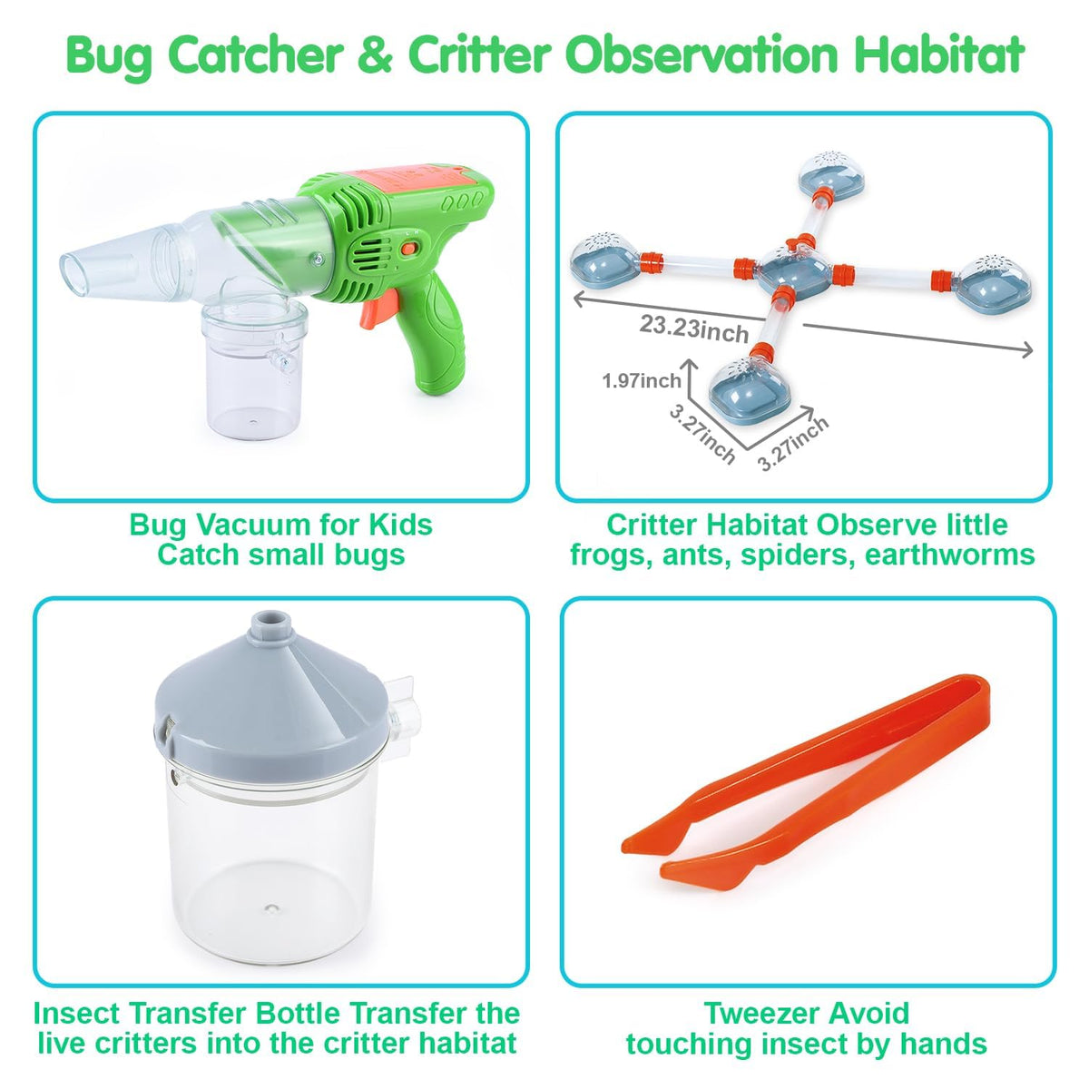 Requires four AA batteries to operate the PLAY Bug Catcher Kit