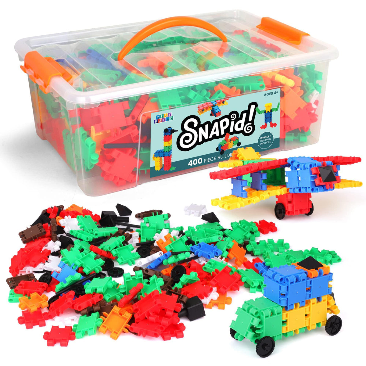 Play Build Snapid 400pcs parts for open-ended building and imaginative play