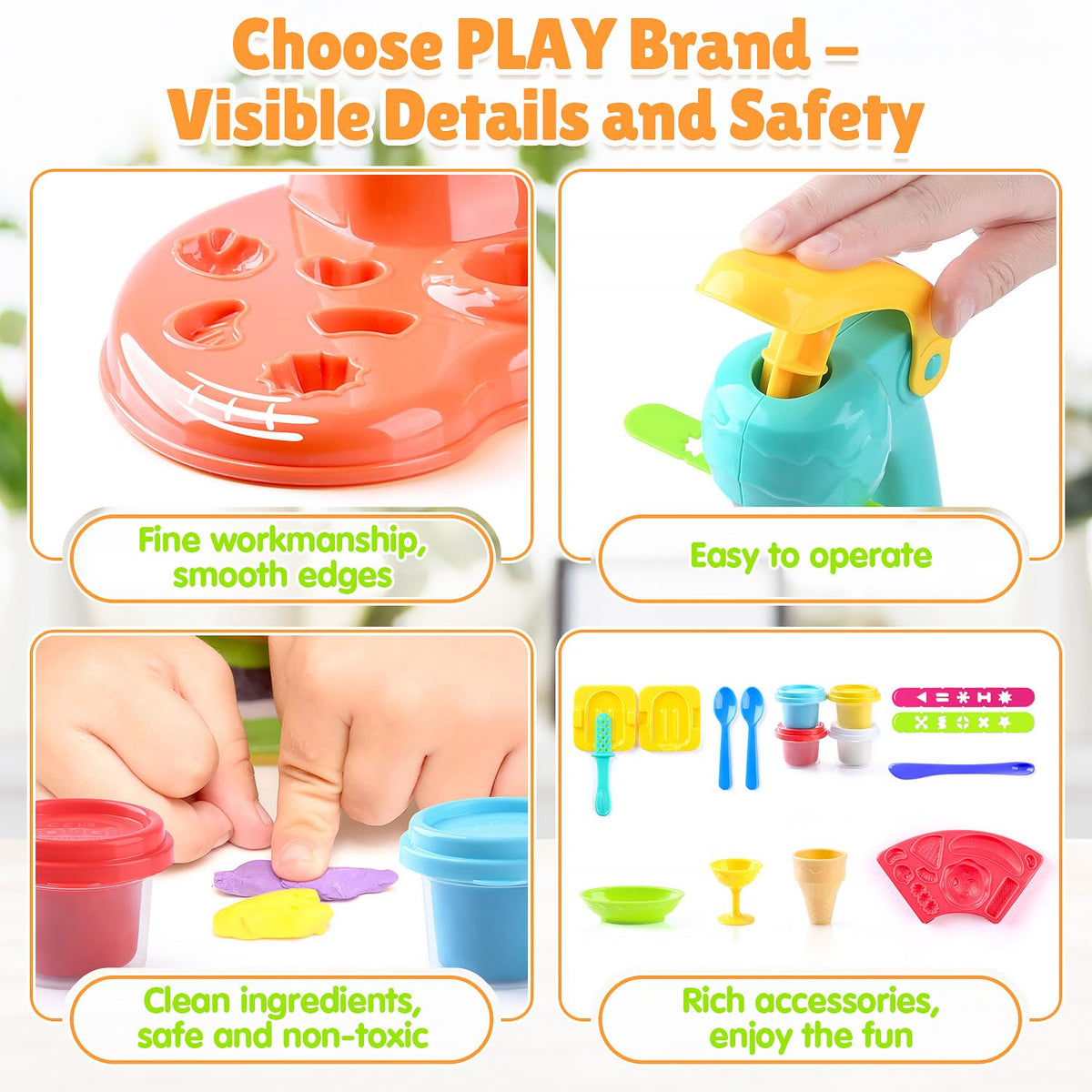 PLAY color dough jars keep colors bright and ready for reuse after play