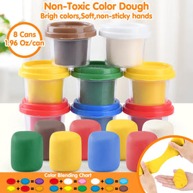 PLAY Color dough blending to create new shades with the color chart.