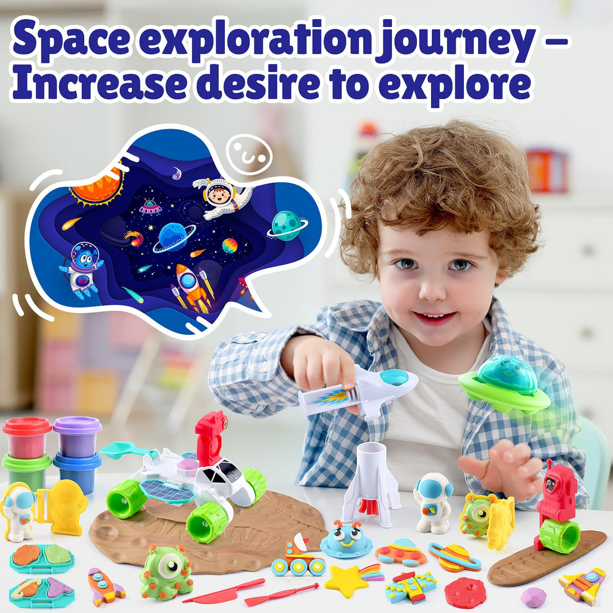 PLAY Color Dough Sets robot scene enhances creative play and hand eye coordination