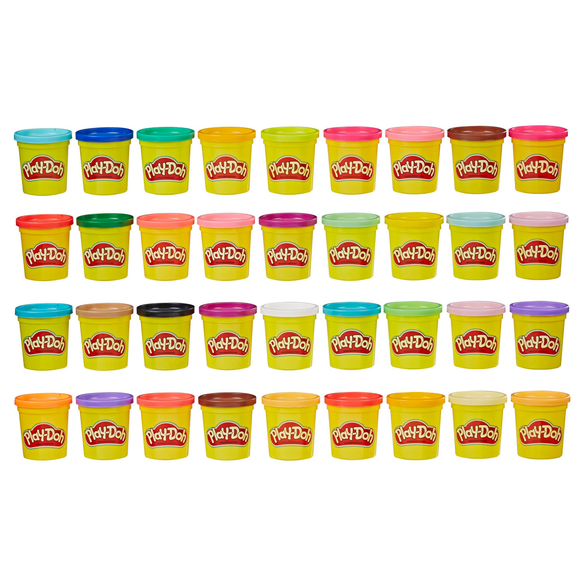 Play-Doh 36-pack colorful cans ready for classroom creativity.