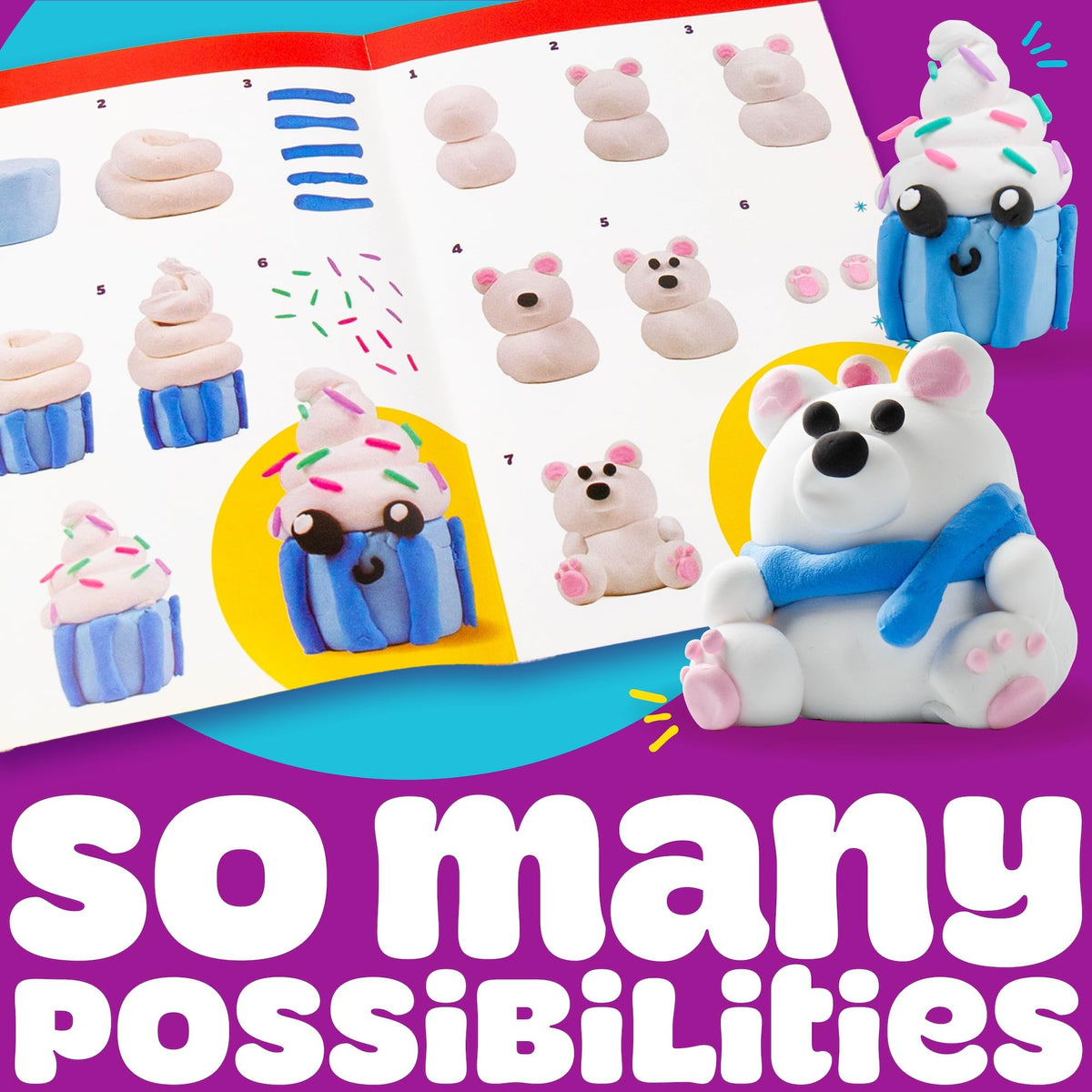 Play-Doh Air-Dry Clay kids sculpting lightweight, crumb-free creatures