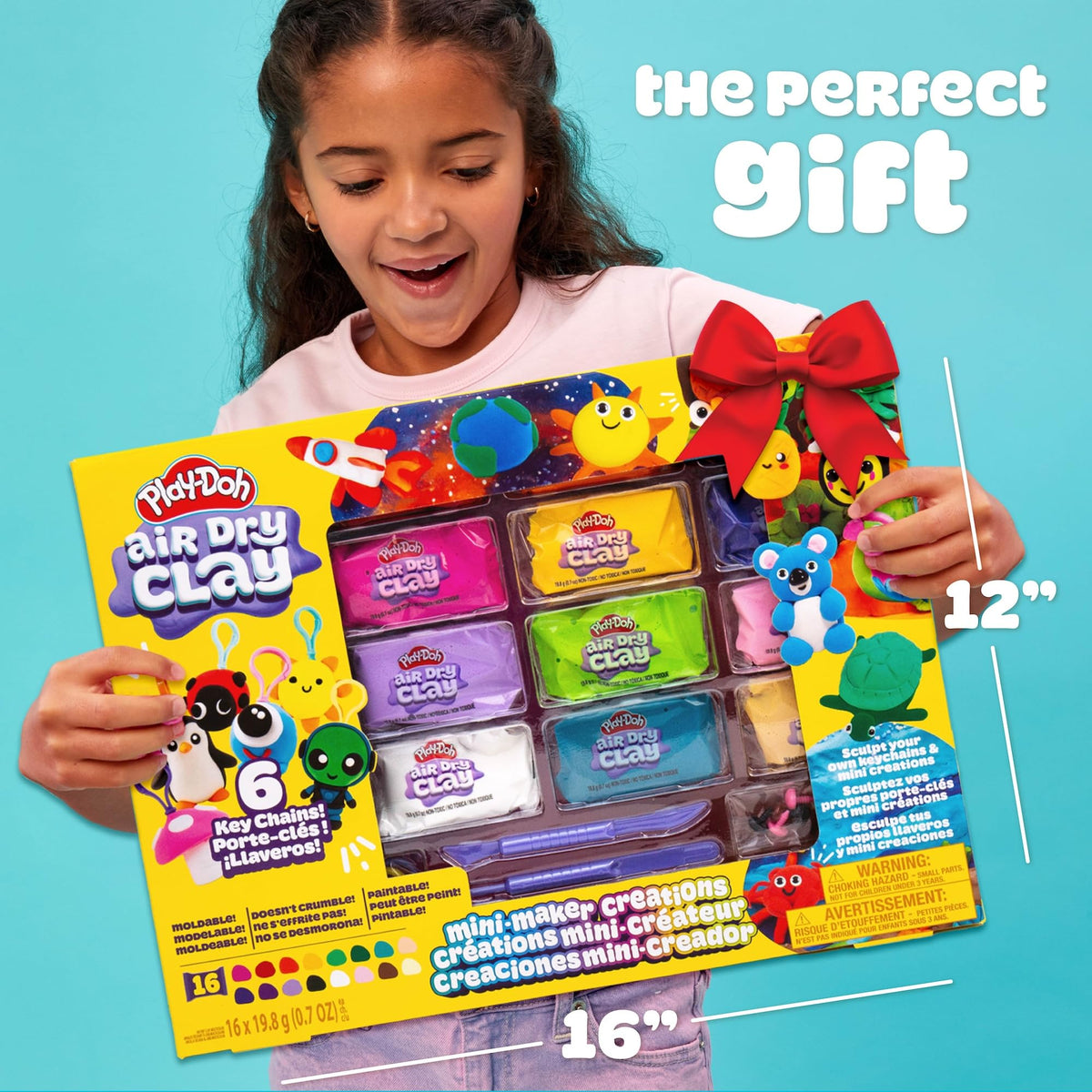 Play-Doh carabiner clips and rings for wearable keepsakes.