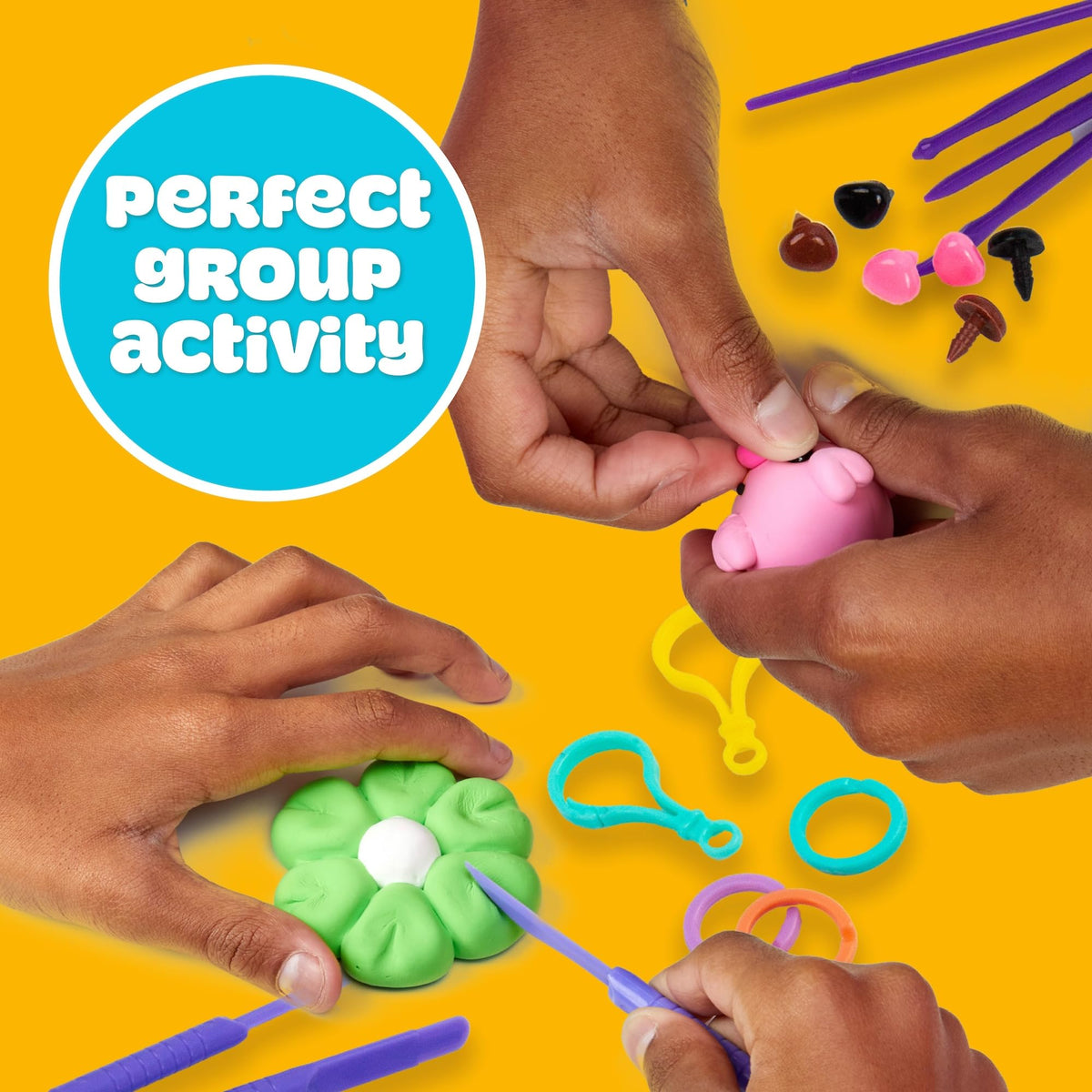 Play-Doh six push-in noses ready for expressive features on charms.